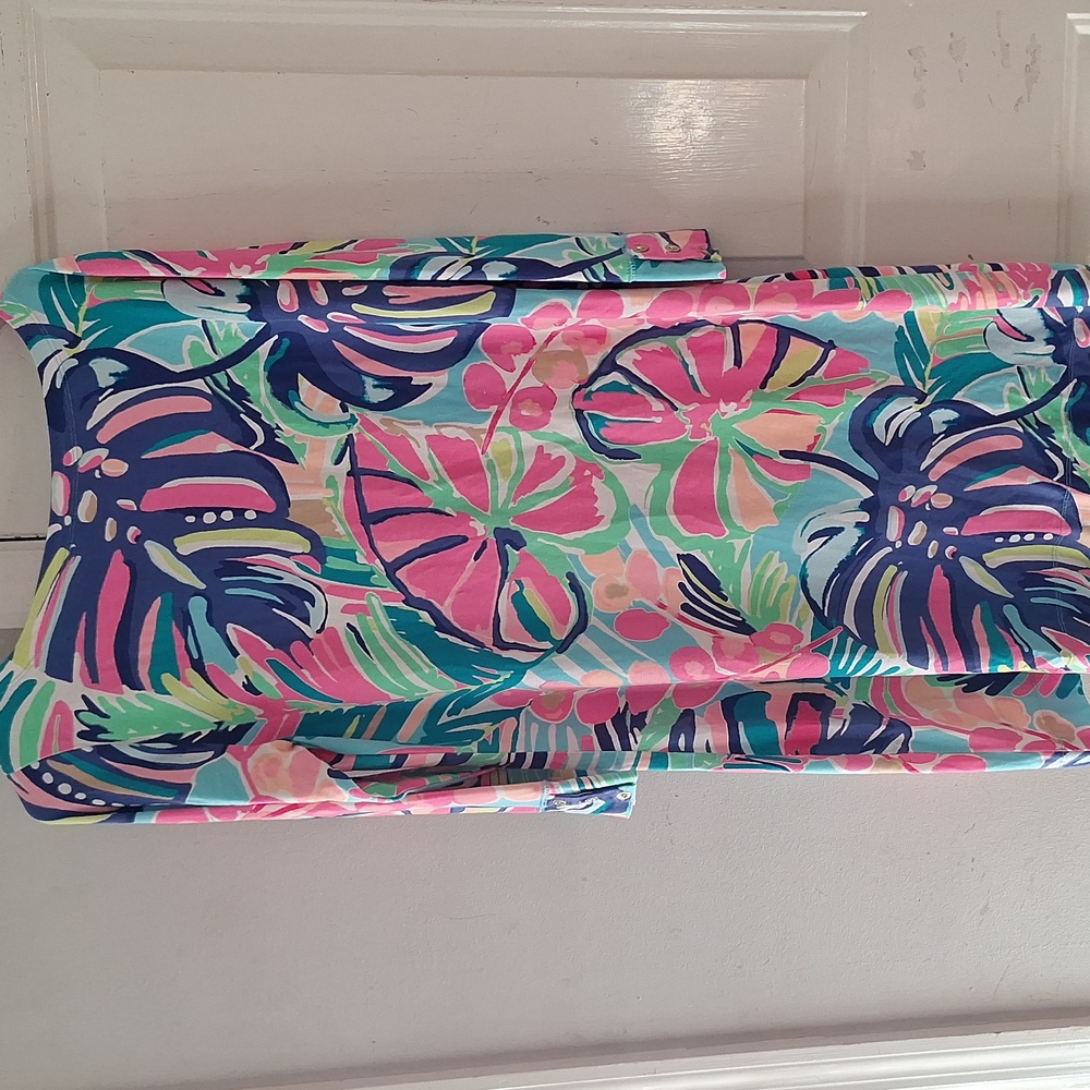 Lilly Pulitzer Sophie Multicolor Leaf Print Midi Dress Large - Picture 3 of 3